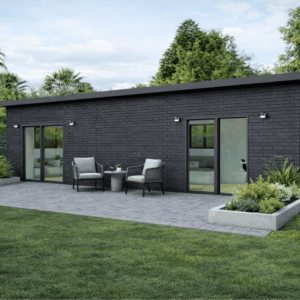 Three-bedroom one-bathroom granny flat layout under 70 square metres