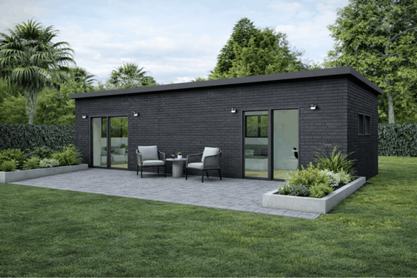 Three-bedroom one-bathroom granny flat layout under 70 square metres